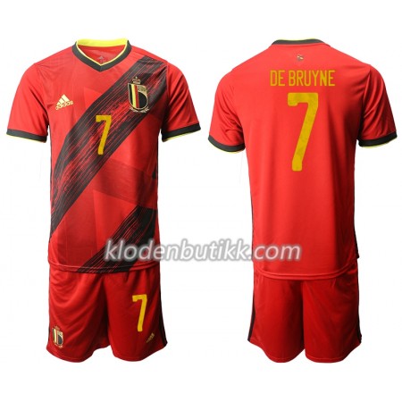 Belgia DE BRUYNE 7 Barn Hjemmedraktsett Euro 2020 Kortermet (+ Korte bukser)